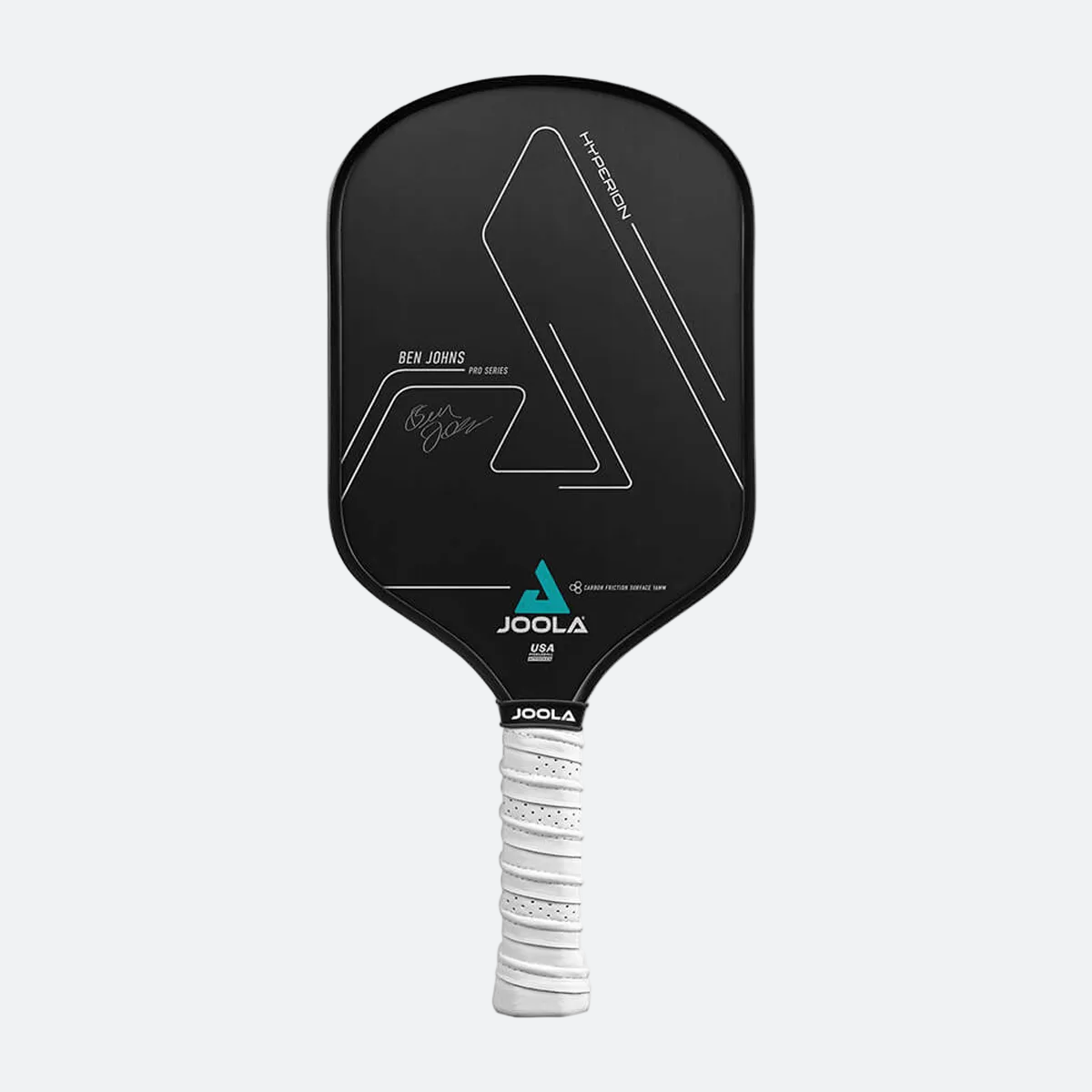 The JOOLA Ben Johns Hyperion CFS 16, an elongated carbon-fiber pickleball paddle.